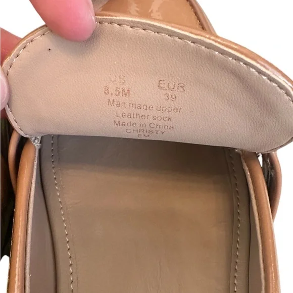 SAM EDELMAN Christy Patent Leather Loafers Camel Gold Size Women 8.5 M $150 MSRP - Picture 15 of 16